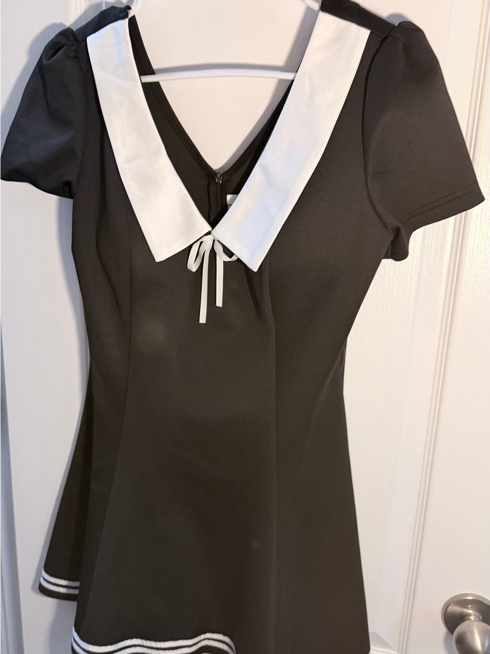 Y2K Teen Black Short Sleeve sailor mini dress